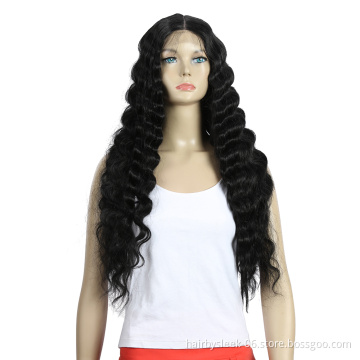 Rebecca Swiss Cheap Long 28 Inch Wavy Lace Front Wigs For Black Women Synthetic Blonde Cosplay Wig Heat Resistant Synthetic Wigs